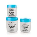 Attro Neon Stainless Steel Airtight Kitchen Storage Container with Lid for Tea Coffee & Sugar, Dry Fruit Jars, Storage Box, Set of 3 - White & Blue...