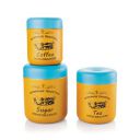 Attro Neon Stainless Steel Airtight Kitchen Storage Container with Lid Set of 3 - Yellow & Blue...