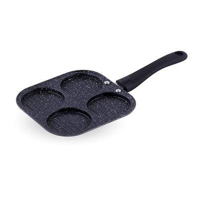 Attro Non Stick Heavy Duty 4 Cavity Single Handle Grill Uttapam Pan, Black