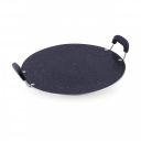 Attro Non Stick Aluminium Heavy Duty Double Handle Flat Spatter Finish Tawa, 300 mm, (Black)...