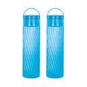 ATTRO O2 Spring 1000ml Water Bottle with Easy to Carry Handle Leak-proof BPA Free Plastic Material- Set of 2 Blue...
