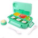 ATTRO Proton 4 Compartment Lunch Box with Small Container & Spook -1550ml Mint Green...