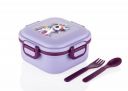 ATTRO Quick Bite Unicorn Magic Lunch Box Box with 3 Compartment Fork & Spoon BPA Free Food Grade Ideal for Kids School, Picnic & Outdoor- 800ml Lavender, Plastic...