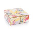 Attro Rainbow Gold Designer Wooden Lid Box Square Multipurpose Box with Lid...