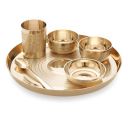 Attro Satvik Kansa Silver Finish Dinner Set,6 Pieces,Gold...