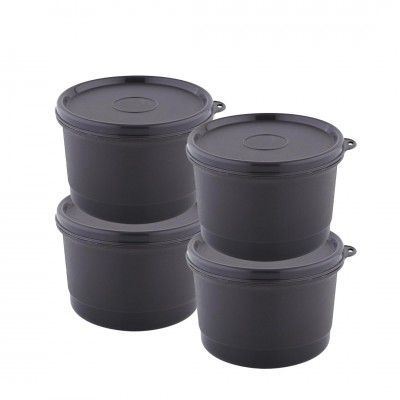 ATTRO Set of 4 Micron Stainless Steel Double Wall Storage Containers Airtight & Leak Proof Containers 