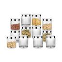 Attro Sky Hector Celebration 12 Pcs Storage Pet Container Gift Set for Kitchen, (300 ml x 12, Silver)...