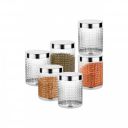 Attro Sky Hector Celebration 6 Pcs Storage Pet Container Gift Set for Kitchen,1850 ml x 6 Pcs, Silver...