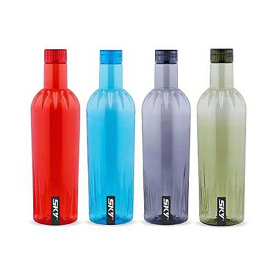 Attro Sky Jewel Unbreakable PET Fridge Water Bottle,Set of 3,1000 ml,Clear