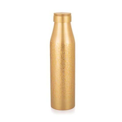Attro Slim Copper - 1000ml Water Bottle Improve Your Immunity, Brain, Nervous System & Healthy Skin Natural Ayurveda Benefits Authentic Copper Water Bottle Royal Gold
