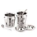 Attro Stainless Steel Storage Pot – Set of 2...