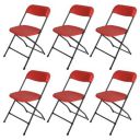 Attro Supreme Amity Chair Modern Armless Heavy Duty Plastic Chair for Living Room, Outdoor, Home, and Office-Sleek and Comfortable,Red Set of 6...