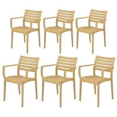 Attro Supreme Empire Armchair Premium Heavy Duty Plastic Chair - Cane Set of 6