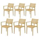 Attro Supreme Empire Armchair Premium Heavy Duty Plastic Chair - Cane Set of 6...