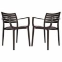 Attro Supreme Empire Armchair Premium Heavy Duty Plastic Chair Matt Finish Wenge Set of 2...