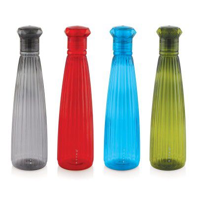 Attro Tribot Plastic 1000Ml Water Bottle - Set Of 4