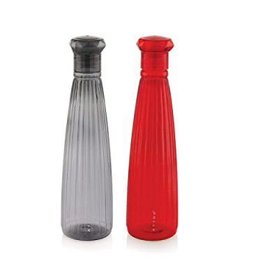 Attro Tribot Plastic Unbreakable Fridge 1000ml Water Bottle - Set of 2