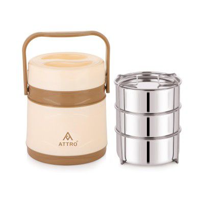 ATTRO Vogue 3 Insulated Tiffin 3 Stainless Steel  – Green