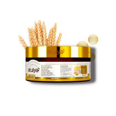 Atulya Keratin & Wheat Protein Hair Mask | Hair Mask for Repairing Damage | Herbal Hair Mask for Soft Hair 