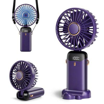 Aucoofany Portable Handheld Fan, 12 hours, Upgrade 3200mAh Portable Fan (Purple)