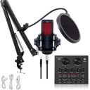 Audavibe V500 Mic with V8 Sound Card Set V500+Mixer...