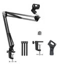 Audio Array AA-05 Suspension Boom Scissor Microphone Arm Stand | Universal clamp with mic Holder & 3/8? to 5/8? Adapter for Shock mounts | Suitable for Stages, Studios, Broadcasting, TV Stations....