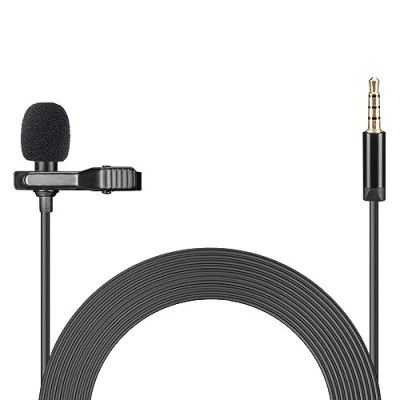 Audio Array AM-C16 Lapel Microphone | 1M Long & Strong Cable | 3.5mm TRRS Connector & 3.5mm TRRS to TRS Adapter | Omnidirectional Pickup | Mic Cover & Leather Carry Bag Included | 1 Year Warranty