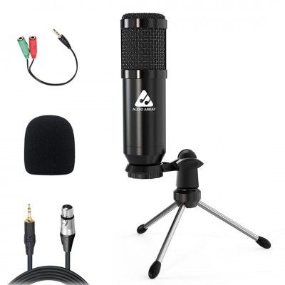 Audio Array AM-C39 XLR to 3.5mm Condenser Microphone Kit (Black)