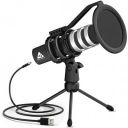Audio Array AM-C4 USB Plug & Play Condenser Microphone with Tripod, Pop-Filter & Shock Mount...
