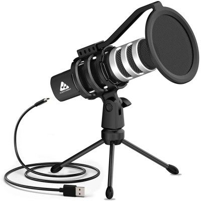 Audio Array USB Plug & Play Condenser Microphone Kit for Distance Learning,Meeting, YouTube, Gaming & Live Streaming on Mac Os,Windows & PS4 with 3.5 mm No Latency Monitoring