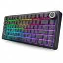AULA F75 75% Side Engraved Tri Mode TKL 80 Keys Wireless Mechanical Gaming Keyboard With Knob | 4000mAh Battery, South-Facing RGB Backlit Pre-Lubed Hot Swappable | Black Contour - Star Vector Switches...