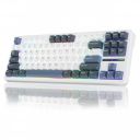 AULA F87 Wireless Mechanical Keyboard | 75% TKL Gasket Custom Hot Swappable, 2.4Ghz/Type-C/Bluetooth Gaming | Pre-lubed Switch RGB Backlit (Smoke Blue, GrayWood Switch)...
