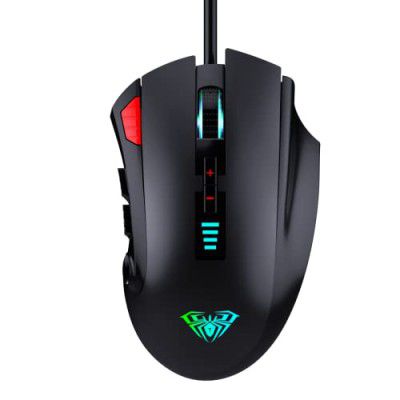 Aula H512 Wired Gaming Mouse with 6 Programmable Side Buttons (Black)