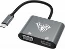 Aula UC-901 USB C to HDMI VGA Adapter, 2 in 1 USB Type C to HDMI 4K@30Hz & VGA 1080P Converter | Compatible with Galaxy S22 Ultra/S20, MacBook Pro 2020, iPad Pro 2020, Dell XPS 13/15, Surface Pro 4...