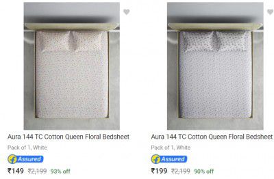 Aura Bedsheets Upto 93% Off