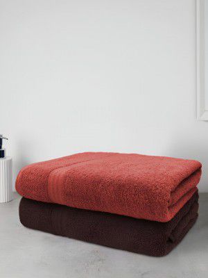 Aura Rust & Brown 2 Pieces Terry Cotton 500 GSM Towel Set