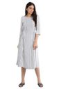Aurelia Women's Rayon Blue Round Neck Yarn-Dyed Dress Knee-Length...