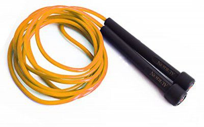 Aurion Skipping Rope (Orange and Black, Pack of 1) | Men and Women Jumping | Rope Speed Skipping Rope for Kids | Adjustable Pvc Jump Rope | Finest-Quality Gym Essential | Long-Lasting | Easy-Grip