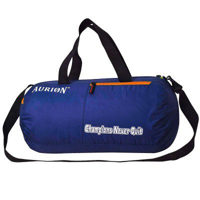 Aurion Vista Polyester Sports Gym Duffle Bag with Wet Pocket and Shoe Compartment - 1Pc (Blue, 24 Cms) | Lightweight Duffle Bags | Travel Duffel Backpack for Men and Women | Camping | Swimming | Yoga