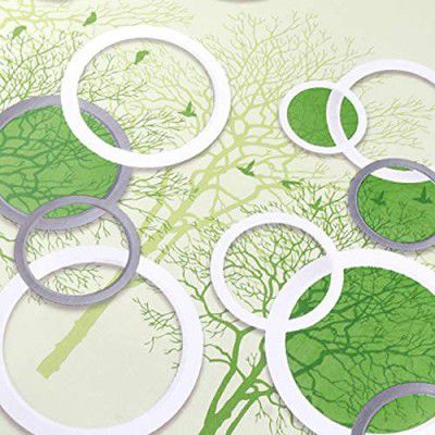 AURORA SHOPPE 200 X 45 CM Green Circle SELF Adhesive Wallpaper for All Home Walls Peel and Stick Vinyl Wallpaper - 9 SQFT Approx