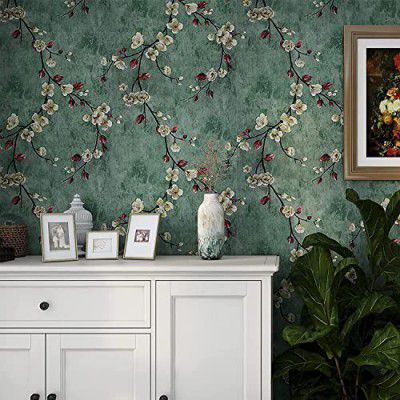 AURORA SHOPPE 200 X 45 CM Peach Blossom SELF Adhesive Wallpaper for All Home Walls Peel and Stick Vinyl Wallpaper - 9 SQFT Approx