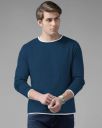 AUSK  Men Solid Round Neck Cotton Blend Dark Blue, White T-Shirt...