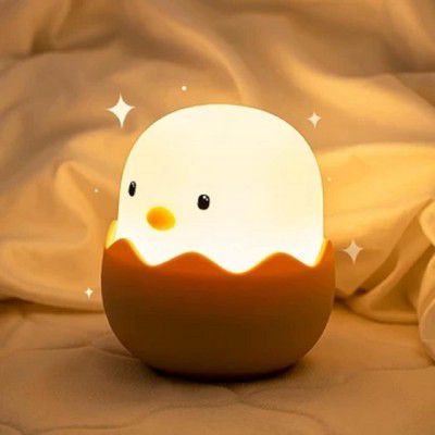 Auslese® Baby Night Light Rechargeable Dimmable Cute Chick Silicone LED Lamp with Touch Sensor Colour Changing 