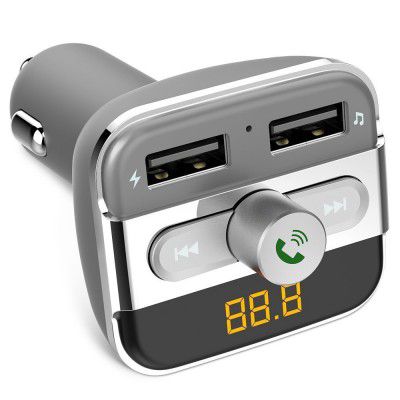 Auslese BT20 Wireless Car Bluetooth FM Transmitter Car Kit Hands-Free Call 5V 3.4A Dual USB Charger for iPhone Android Smartphone, Support USB Flash Driver and Micro SD Card