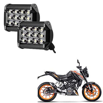 Auto Pearl 12 LED Bar Light Universal Bike Car Fog Light - Hi Power - SMD LED Bar Light for Off Roading Bikes Cars SUV ATV - Fitting for - XL KTM 125 Duke Set of 2 (48W)