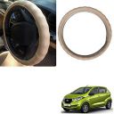 Auto Pearl - Adinox Ring Type Car Steering Wheel Cover Universal Genuine PU Non-Slip Natural Rubber Well Padded Grip Breathable Leatherite for - Redi Go (Gold Full Beige)...