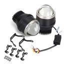 Auto Snap Tingkat Original Tri-Colors M617 3 Inch Bi Xenon Hi-Low Beam Led Fog Lamp With Blue Lens 12-24V Bi Led Fog Lights 5000K 5500K Fog Projector Lens - Universal...