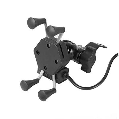 Autofy A-12 X-Grip FBABAHOLDER0003 Bike Mobile Charger with Phone Holder (Black)