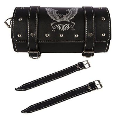 Autofy Silver Eagle/Hawk Print Universal Side Bag/Saddle/Travel Bag/Carrier for All Bikes (Black) (BABAG0001)