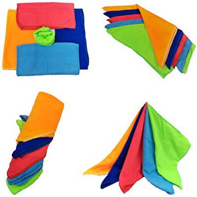 Autokraftz AK-MICFBR-CLTH-001-ST5 Microfiber Cloth for Cleaning (Set of 5, Medium, Multicolour)